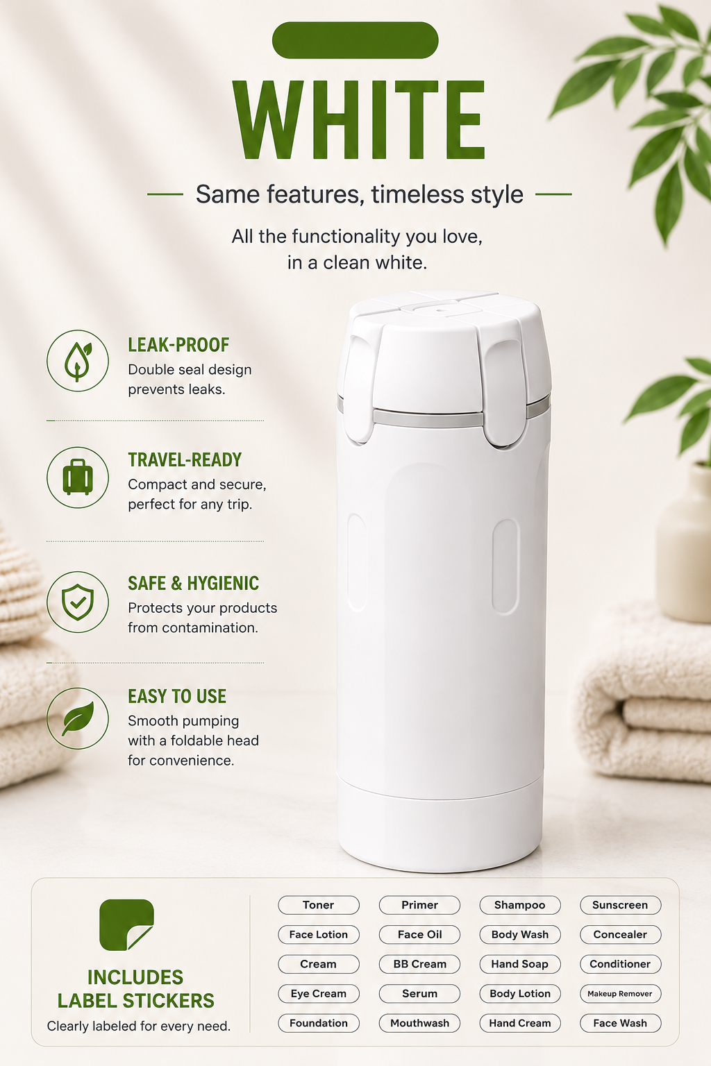 Portable 4-in-1 Travel Toiletry Bottle