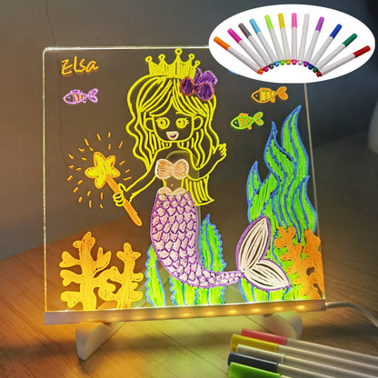 Acrylic DIY LED Message Board Night Light – Creative Writing Desk Lamp