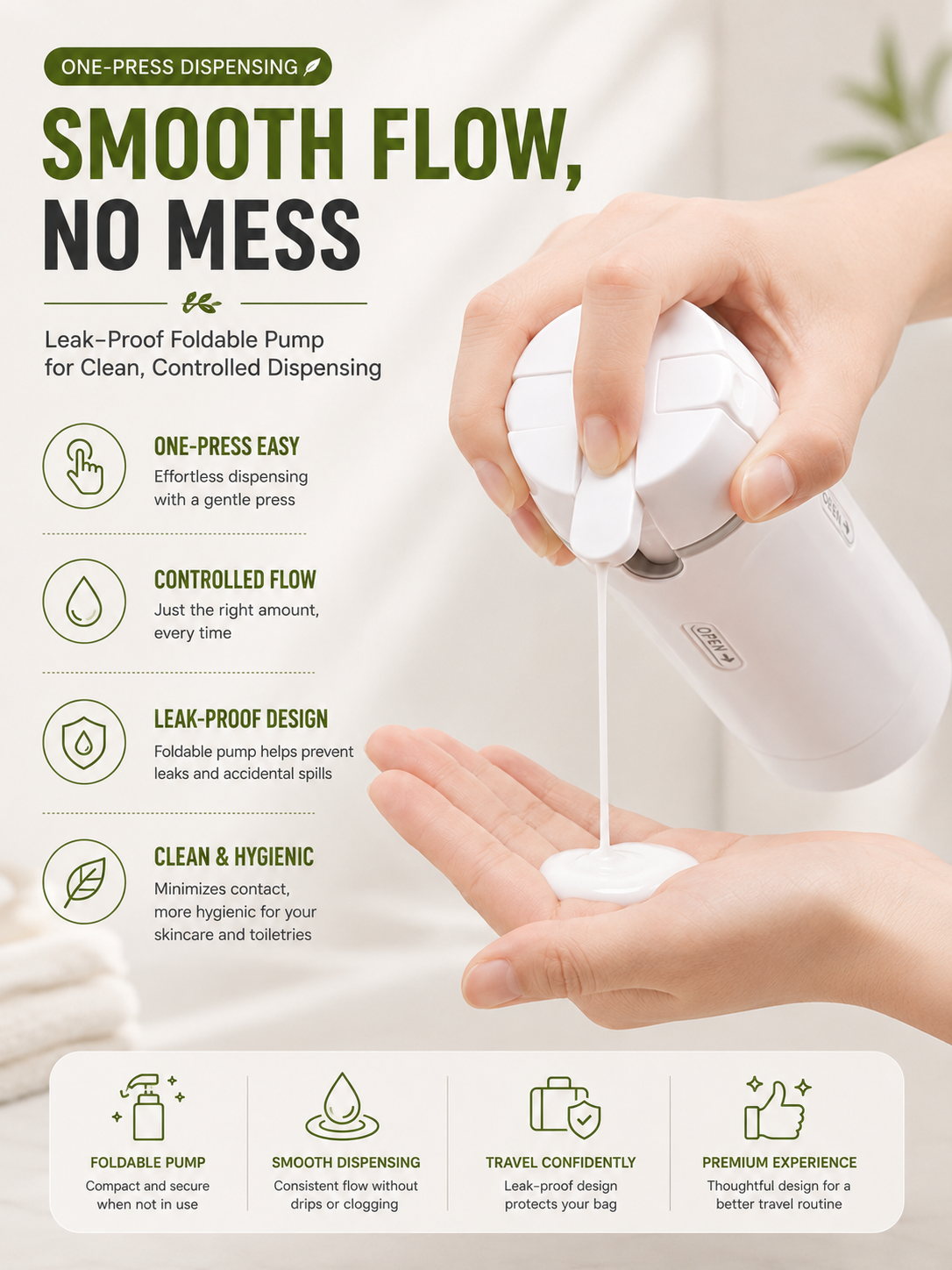 Portable 4-in-1 Travel Toiletry Bottle