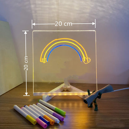 Acrylic DIY LED Message Board Night Light – Creative Writing Desk Lamp