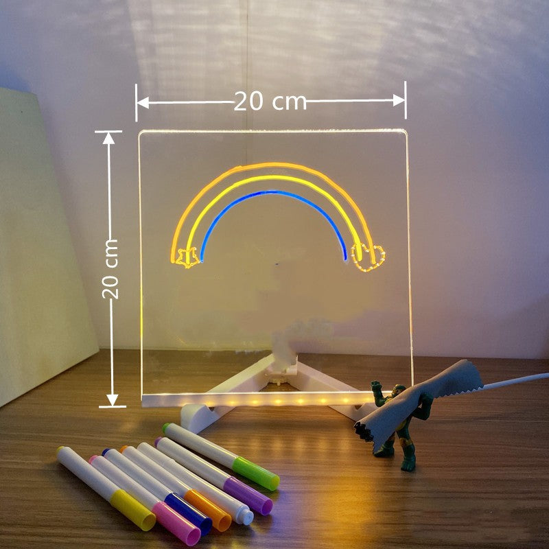 Acrylic DIY LED Message Board Night Light – Creative Writing Desk Lamp