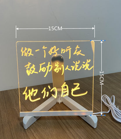 Acrylic DIY LED Message Board Night Light – Creative Writing Desk Lamp