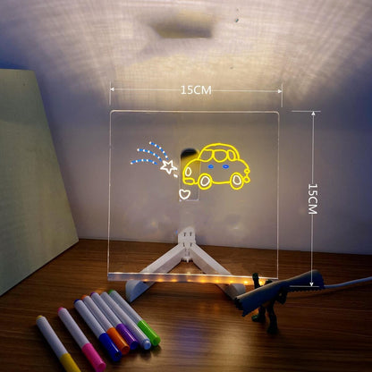 Acrylic DIY LED Message Board Night Light – Creative Writing Desk Lamp