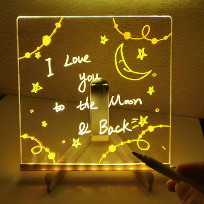 Acrylic DIY LED Message Board Night Light – Creative Writing Desk Lamp