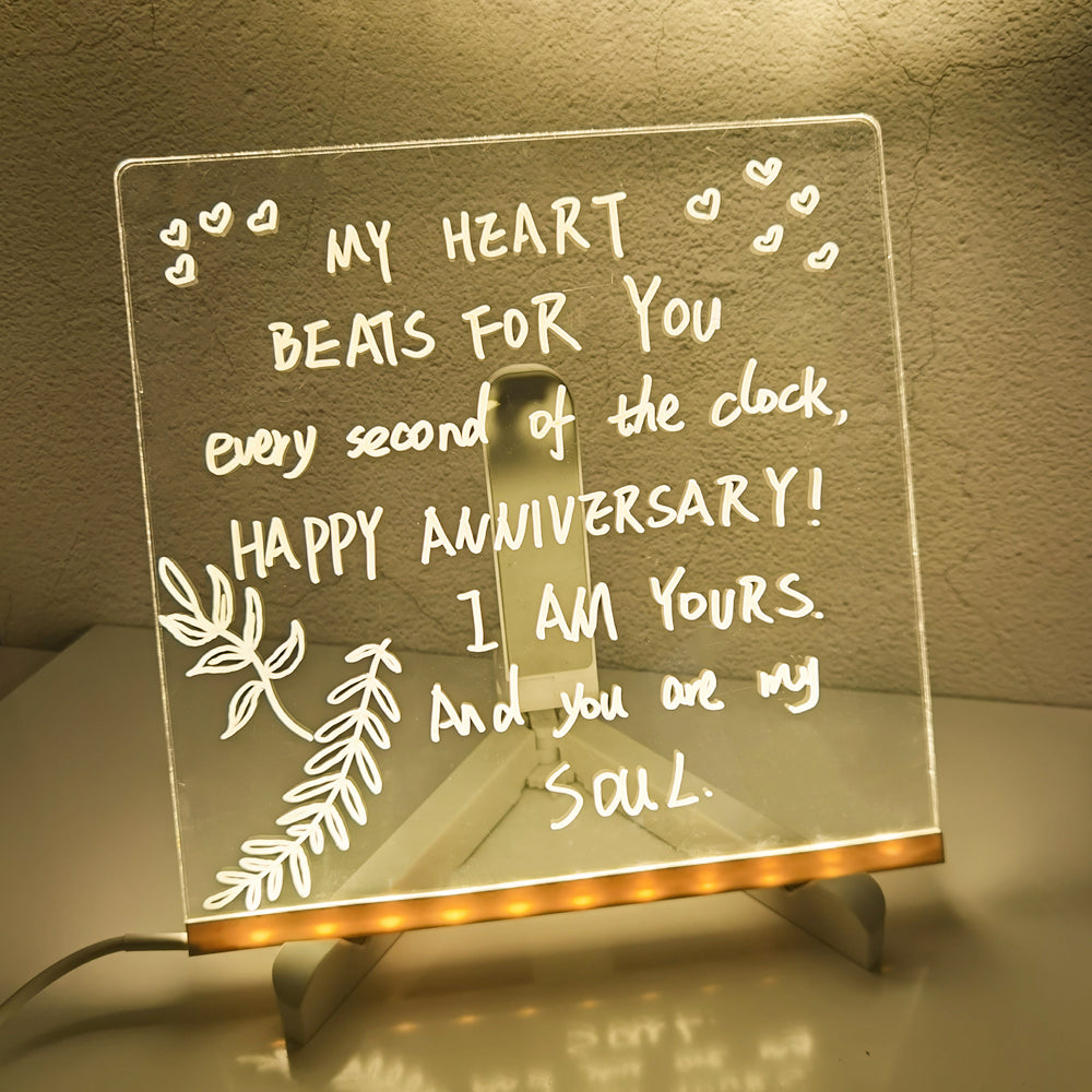 Acrylic DIY LED Message Board Night Light – Creative Writing Desk Lamp