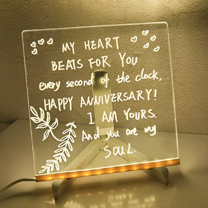 Acrylic DIY LED Message Board Night Light – Creative Writing Desk Lamp