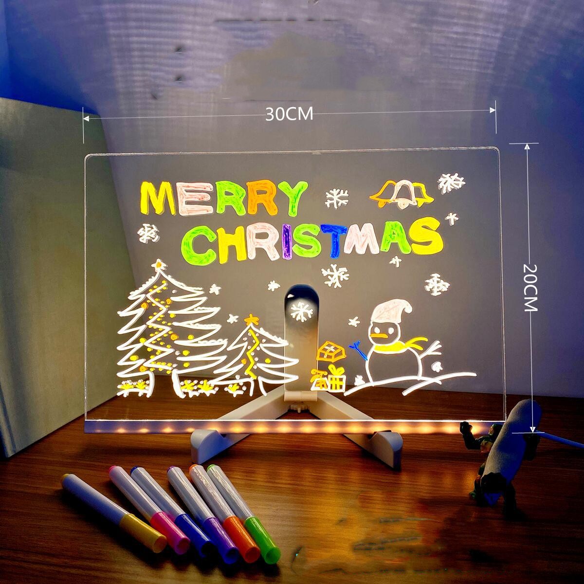 Acrylic DIY LED Message Board Night Light – Creative Writing Desk Lamp