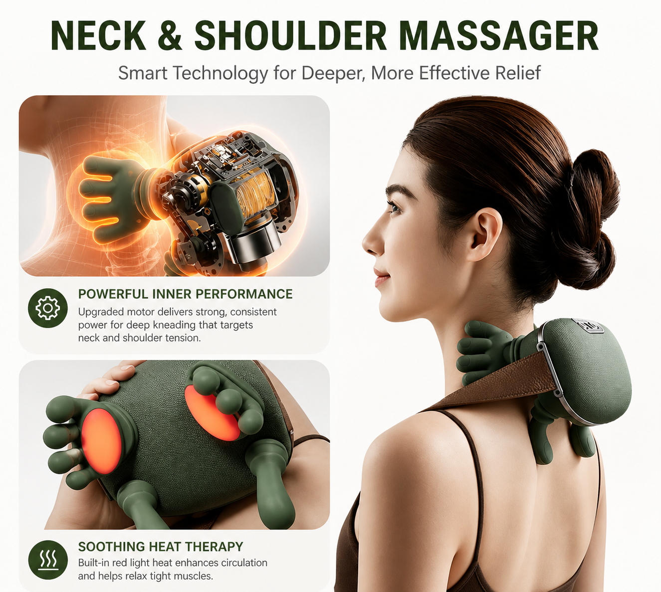 Trådløs Opvarmet Hals- og Kropsmassager